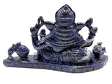 Lapis Lazuli Handmade Carving of Ganesh - Lord Ganesha Idol |Sculpture in Crystals/Gemstones - Reiki/Chakra/Healing - 5 inches and 2.01 kgs
