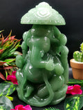 Green Aventurine Carving of Ganesh - Lord Ganesha Idol in Crystals/Gemstone - Reiki/Chakra/Healing/energy,dec21-1 - 10 in and 3.95 kg (8.69 lb) hi