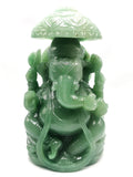 Green Aventurine Carving of Ganesh - Lord Ganesha Idol in Crystals/Gemstone - Reiki/Chakra/Healing/energy,dec21-1 - 10 in and 3.95 kg (8.69 lb) hi