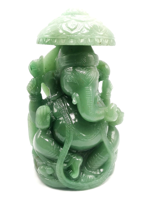 Green Aventurine Carving of Ganesh - Lord Ganesha Idol in Crystals/Gemstone - Reiki/Chakra/Healing/energy,dec21-1 - 10 in and 3.95 kg (8.69 lb) hi