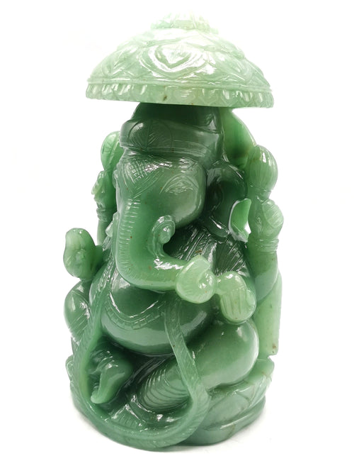 Green Aventurine Carving of Ganesh - Lord Ganesha Idol in Crystals/Gemstone - Reiki/Chakra/Healing/energy,dec21-1 - 10 in and 3.95 kg (8.69 lb) hi