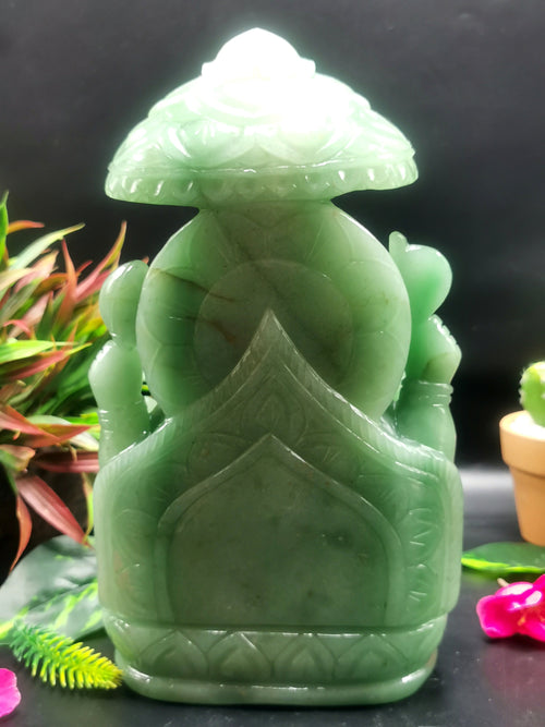 Green Aventurine Carving of Ganesh - Lord Ganesha Idol in Crystals/Gemstone - Reiki/Chakra/Healing/energy,dec21-1 - 10 in and 3.95 kg (8.69 lb) hi
