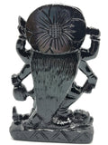 Mata Kaali statue/carving in black obsidian - Goddess Kali idol/murti in gemstones and crystals - 6 inches and 550 gms (1.21 lb)