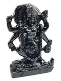 Mata Kaali statue/carving in black obsidian - Goddess Kali idol/murti in gemstones and crystals - 6 inches and 550 gms (1.21 lb)