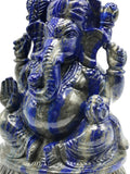 Ganesh with Pagdi in Lapis Lazuli - Lord Ganesha Idol |Sculpture in Crystals/Gemstones - Reiki/Chakra - 6.5 inches and 1.83 kgs