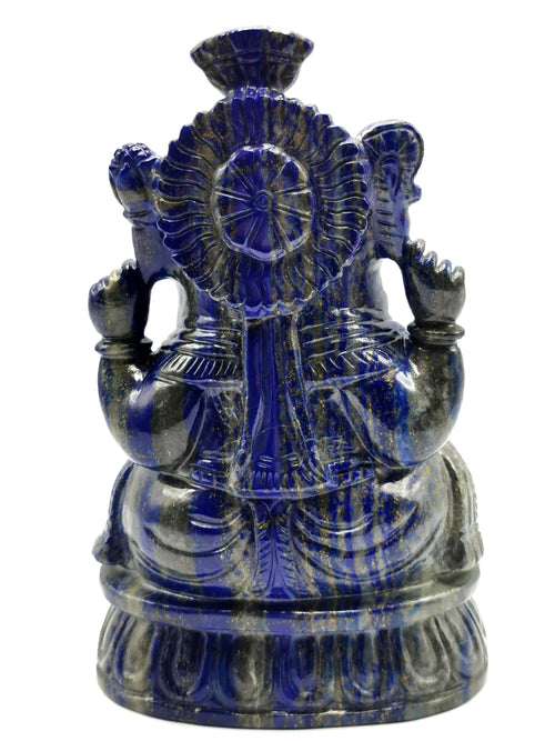 Ganesh with Pagdi in Lapis Lazuli - Lord Ganesha Idol