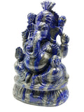 Ganesh with Pagdi in Lapis Lazuli - Lord Ganesha Idol |Sculpture in Crystals/Gemstones - Reiki/Chakra - 6.5 inches and 1.83 kgs
