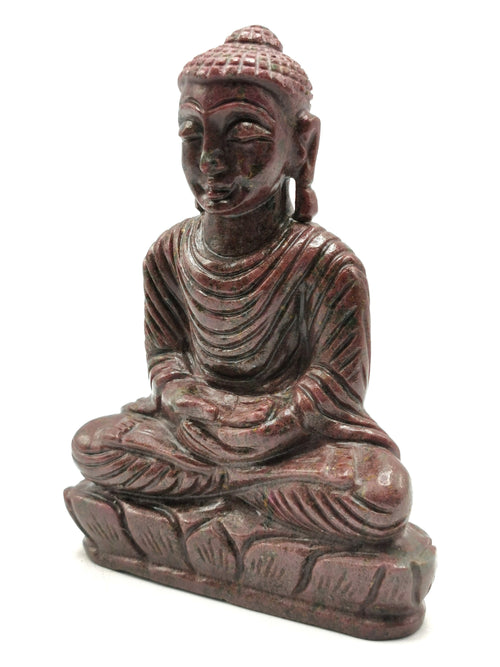 Ruby Kyanite Buddha - handmade carving of serene and meditating Lord Buddha - crystal/reiki/healing - 6.5 inches and 0.98 kg (2.16 lb)