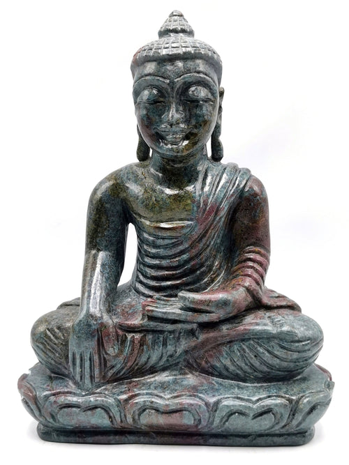 Ruby Kyanite Buddha - handmade carving of serene and meditating Lord Buddha - crystal/reiki/healing - 8.5 inches and 2.87 kg (6.31 lb)