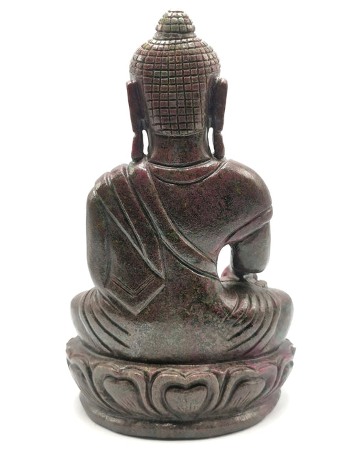 Ruby Kyanite Buddha - handmade carving of serene and meditating Lord Buddha - crystal/reiki/healing - 10 inches and 4.59 kg (10.1 lb)