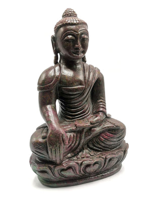 Ruby Kyanite Buddha - handmade carving of serene and meditating Lord Buddha - crystal/reiki/healing - 10 inches and 4.59 kg (10.1 lb)