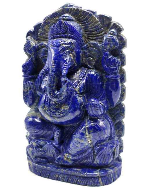 Lapis Lazuli Handmade Carving of Ganesh - Lord Ganesha Idol |Sculpture in Crystals/Gemstones - Reiki/Chakra/Healing - 7 inches and 1.98 kgs
