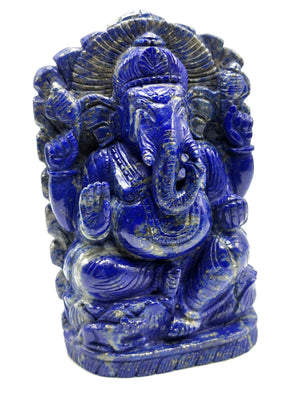 Lapis Lazuli Handmade Carving of Ganesh - Lord Ganesha Idol |Sculpture in Crystals/Gemstones - Reiki/Chakra/Healing - 7 inches and 1.98 kgs