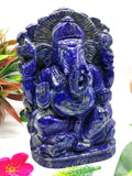 Lapis Lazuli Handmade Carving of Ganesh - Lord Ganesha Idol |Sculpture in Crystals/Gemstones - Reiki/Chakra/Healing - 7 inches and 1.98 kgs