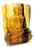 Fluorite Buddha - handmade carving of serene and meditating Lord Buddha in gemstones & crystal - 5.2 inches and 1.21 kgs (2.66 lb)