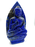 Lapis Lazuli Buddha - handmade carving of serene and meditating Lord Buddha in crystal - reiki/healing - 8 inches and 1.23 kgs (2.71 lb)