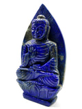Lapis Lazuli Buddha - handmade carving of serene and meditating Lord Buddha in crystal - reiki/healing - 8 inches and 1.23 kgs (2.71 lb)