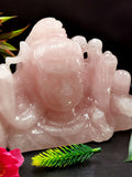 Shiva Head in Rose Quartz Carving - Lord Shivshankar in crystals and gemstones | Reiki/Chakra/Healing/Energy - 7.5 in and 1.99 kg (4.38 lb)