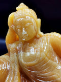 Yellow Calcite Buddha in parinirvana position - handmade carving of serene Lord Buddha - crystal/reiki/healing - 9 inches and 2.2 kgs