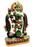 Majestic Green Aventurine Handmade Carving of Krishna - Lord Krishna Idol/Murti in Crystals - Reiki/Chakra - 16 inches and 9.2 kg (20.2 lb)