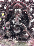 Lepidolite Handmade Carving of Ganesh - Lord Ganesha Idol in Crystals and Gemstones - Reiki/Chakra/Healing - 8 inch and 2.52 kg (5.54 lb)