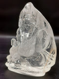 Ganesh Clear Quartz Handmade Carving - Ganesha Ido |Sculpture in Crystals and Gemstones - 4.8 inches and 475 gms (1.05 lb)
