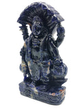 Sodalite Vishnu Handmade Carving - Lord Vishnu Idol | Sculpture | Murti in crystals and gemstones - 7.2 inches and 0.91 kg (2 lb)