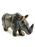 Beautifully hand carved rhinoceros carving on natural tiger eye stone - reiki/energy/chakra - 5.5 inches long and 785 gms (1.73 lb)