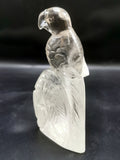 Beautifully hand carved bird carving on natural clear quartz stone - reiki/energy/chakra - 5.5 inches long and 480 gms (1.06 lb)