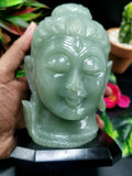 Shiva Head in Light Green Aventurine Carving -Lord Shivshankar in crystals and gemstones |Reiki/Chakra/Healing -5.5 in and 1.24 kg (2.73 lb)