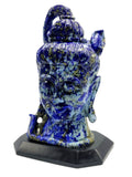 Shiva Head in Lapis Lazuli Carving - Lord Shivshankar in crystals and gemstones |Reiki/Chakra/Healing -6.5 in and 1.29 kg (2.84 lb)