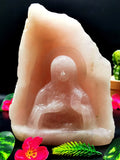 Mother Mary beautiful carving in natural rose quartz stone | hand carved in gemstones | crystal/reiki - 8 inches and 3.25 kgs (7.15 lb)