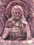 Mother Mary beautiful carving in natural lepidolite stone | hand carved in gemstones | crystal/reiki - 8 inches and 3.19 kgs (7.02 lb)