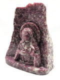 Mother Mary beautiful carving in natural lepidolite stone | hand carved in gemstones | crystal/reiki - 8 inches and 3.19 kgs (7.02 lb)