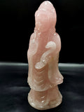 Rose Quartz Guanyin - handmade carving of Kwan Yin in standing posture - crystal/reiki/healing - 8 inches and 0.99 kg (2.18 lb)