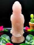 Rose Quartz Guanyin - handmade carving of Kwan Yin in standing posture - crystal/reiki/healing - 8 inches and 0.99 kg (2.18 lb)