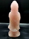 Rose Quartz Guanyin - handmade carving of Kwan Yin in standing posture - crystal/reiki/healing - 8 inches and 0.99 kg (2.18 lb)