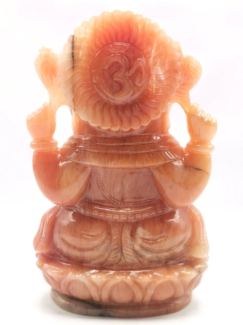 Orange Aventurine Handmade Carving of Ganesh - Lord Ganesha Idol/Murti in Crystals and Gemstones -Reiki/Chakra/Healing -7 inches and 1.45 kg