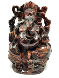 Hessonite Garnet Handmade Carving of Ganesh - Lord Ganesha Idol/Murti in Crystals and Gemstones -Reiki/Chakra/Healing - 6.5 inch and 2.53 kg