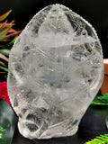 Ganesh statue in Clear Quartz Handmade Carving - Ganesha Idol |Sculpture in Crystals and Gemstones - 5 inches and 840 gms (1.85 lb)