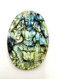 Labradorite Plate Carving of Goddess Laxmi with blue flash | Lakshmi statue | Reiki/Chakra/Healing in gemstone and crystals - 3 in