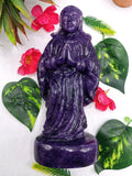 Mother Mary beautiful carving in natural lepidolite stone | hand carved in gemstones | crystal/reiki - 7.5 inches and 1.02 kgs (2.24 lb)