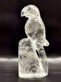 Beautifully hand carved bird carving on natural clear quartz stone - reiki/energy/chakra - 4.5 inches long and 210 gms (0.46 lb)