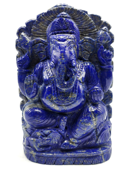 Lapis Lazuli Handmade Carving of Ganesh - Lord Ganesha Idol |Sculpture in Crystals/Gemstones - Reiki/Chakra/Healing - 7 inches and 1.98 kgs