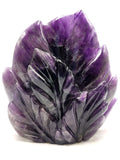 Dark Amethyst Buddha Head - handmade carving of serene and meditating Lord Buddha face - crystal/reiki/healing - 6 inches and 1.73 kgs