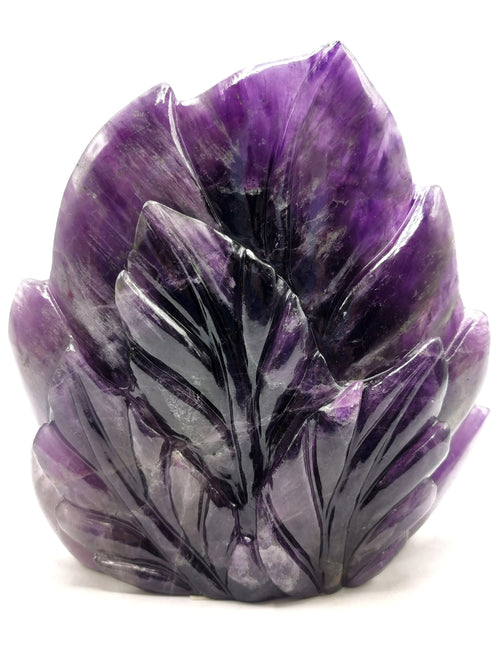 Dark Amethyst Buddha Head - handmade carving of serene and meditating Lord Buddha face - crystal/reiki/healing - 6 inches and 1.73 kgs