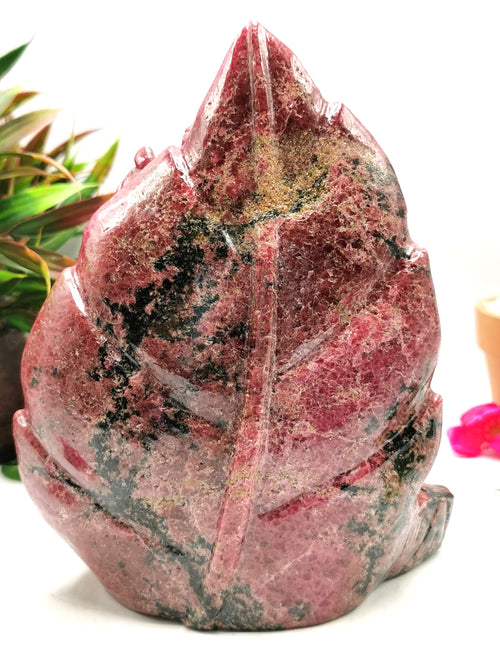 Rhodonite Handmade Carving of Ganesh - Lord Ganesha Idol | Sculpture in Crystals/Gemstones - Reiki/Chakra/Healing - 7 inches and 2.55 kgs