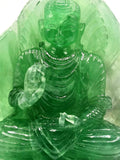 Green Fluorite Buddha - handmade carving of serene and meditating Lord Buddha - crystal/reiki/healing - 8.2 inches and 3.15 kgs (6.93 lb)