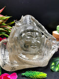 Shiva Head/Bust in Clear Quartz Carving - Lord Shivshankar in crystals and gemstones |Reiki/Chakra/Healing - 8 in and 2.6 kgs (5.72 lb)