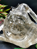 Shiva Head/Bust in Clear Quartz Carving - Lord Shivshankar in crystals and gemstones |Reiki/Chakra/Healing - 8 in and 2.6 kgs (5.72 lb)